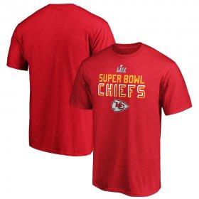 Wholesale Cheap Men\'s Kansas City Chiefs NFL Red Super Bowl LIV Bound Safety Blitz T-Shirt