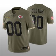 Wholesale Cheap Men's Kansas City Chiefs ACTIVE PLAYER Custom 2022 Olive Salute To Service Limited Stitched Jersey