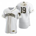 Wholesale Cheap Milwaukee Brewers #19 Robin Yount White Nike Men's Authentic Golden Edition MLB Jersey