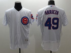 Wholesale Cheap Cubs #49 Jake Arrieta White Flexbase Authentic Collection Stitched MLB Jersey