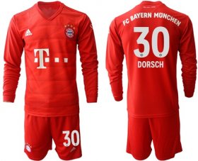 Wholesale Cheap Bayern Munchen #30 Dorsch Home Long Sleeves Soccer Club Jersey