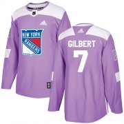 Wholesale Cheap Adidas Rangers #7 Rod Gilbert Purple Authentic Fights Cancer Stitched NHL Jersey
