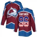Wholesale Cheap Adidas Avalanche #96 Mikko Rantanen Burgundy Home Authentic USA Flag Stitched Youth NHL Jersey