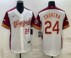 Cheap Men's Venezuela Baseball #24 Miguel Cabrera Number 2023 White World Classic Stitched Jersey