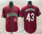 Cheap Men's Mexico Baseball #43 Patrick Sandoval Number 2023 Red World Classic Stitched Jersey1