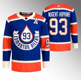 Cheap Men\'s Edmonton Oilers #93 Ryan Nugent-Hopkins 2023 Royal Heritage Classic Primegreen Stitched Jersey