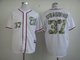 Wholesale Cheap Nationals #37 Stephen Strasburg White USMC Cool Base Stitched MLB Jersey