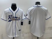 Wholesale Men's Los Angeles Rams Blank White Stitched MLB Cool Base Nike Baseball Jersey