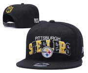 Wholesale Cheap Steelers Team Logo Black 1933 Anniversary Adjustable Hat YD