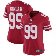 Wholesale Cheap Nike 49ers #99 Javon Kinlaw Red Team Color Women's Stitched NFL Vapor Untouchable Limited Jersey