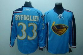 Wholesale Cheap Thrashers #33 Dustin Byfuglien Embroidered Blue NHL Jersey