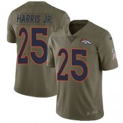 Wholesale Cheap Nike Broncos #25 Chris Harris Jr Olive Men's Stitched NFL Limited 2017 Salute to Service Jersey