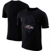 Wholesale Cheap Men's Baltimore Ravens Nike Black Fan Gear Icon Performance T-Shirt