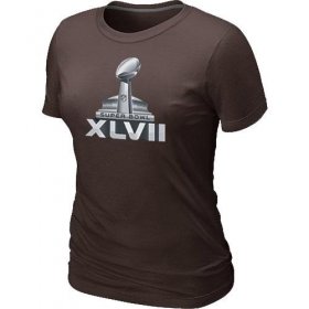 Wholesale Cheap Women\'s NFL Super Bowl XLVII Logo T-Shirt Brown