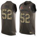Wholesale Cheap Nike Cardinals #52 Mason Cole Green Men's Stitched NFL Limited Salute To Service Tank Top Jersey