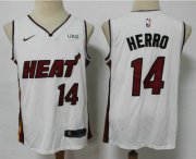 Wholesale Cheap Men's Miami Heat #14 Tyler Herro White 2021 Nike Swingman Stitched NBA Jersey With The NEW Sponsor Logo