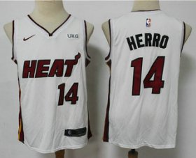 Wholesale Cheap Men\'s Miami Heat #14 Tyler Herro White 2021 Nike Swingman Stitched NBA Jersey With The NEW Sponsor Logo