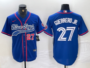 Cheap Mens Toronto Blue Jays #27 Vladimir Guerrero Jr Blue Cool Base Stitched Baseball Jersey