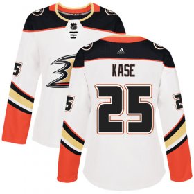 Wholesale Cheap Adidas Ducks #25 Ondrej Kase White Road Authentic Women\'s Stitched NHL Jersey