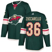 Wholesale Cheap Adidas Wild #36 Mats Zuccarello Green Home Authentic Stitched NHL Jersey