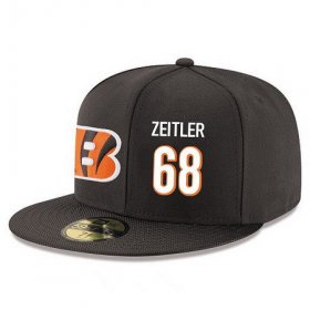Wholesale Cheap Cincinnati Bengals #68 Kevin Zeitler Snapback Cap NFL Player Black with White Number Stitched Hat