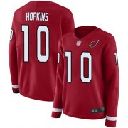 Wholesale Cheap Nike Cardinals #10 DeAndre Hopkins Red Team Color Women's Stitched NFL Limited Therma Long Sleeve Jersey