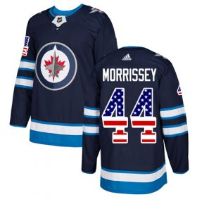 Wholesale Cheap Adidas Jets #44 Josh Morrissey Navy Blue Home Authentic USA Flag Stitched NHL Jersey
