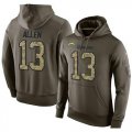 Wholesale Cheap NFL Men's Nike Los Angeles Chargers #13 Keenan Allen Stitched Green Olive Salute To Service KO Performance Hoodie
