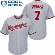 Wholesale Cheap Nationals #7 Trea Turner Grey Cool Base Stitched Youth MLB Jersey