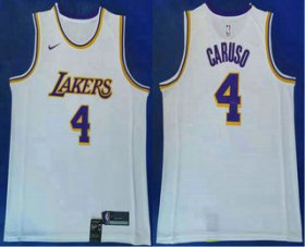 Wholesale Cheap Men\'s Los Angeles Lakers #4 Alex Caruso 2019 White Nike Swingman Stitched NBA Jersey