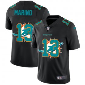 Wholesale Cheap Miami Dolphins #13 Dan Marino Men\'s Nike Team Logo Dual Overlap Limited NFL Jersey Black