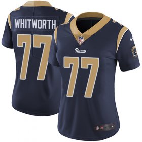 Wholesale Cheap Nike Rams #77 Andrew Whitworth Navy Blue Team Color Women\'s Stitched NFL Vapor Untouchable Limited Jersey