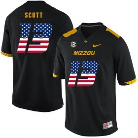 Wholesale Cheap Missouri Tigers 13 Kam Scott Black USA Flag Nike College Football Jersey