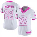 Wholesale Cheap Nike Panthers #22 Christian McCaffrey White/Pink Women's Stitched NFL Limited Rush Fashion Jersey