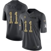 Wholesale Cheap Nike Vikings #11 Laquon Treadwell Black Youth Stitched NFL Limited 2016 Salute To Service Jersey