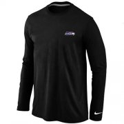 Wholesale Cheap Nike Seattle Seahawks Sideline Legend Authentic Logo Long Sleeve T-Shirt Black