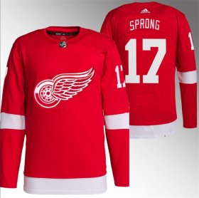 Cheap Men\'s Detroit Red Wings #17 Daniel Sprong Red Stitched Jersey
