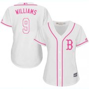 Wholesale Cheap Red Sox #9 Ted Williams White/Pink Fashion Women's Stitched MLB Jersey
