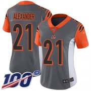 Wholesale Cheap Nike Bengals #21 Mackensie Alexander Silver Women's Stitched NFL Limited Inverted Legend 100th Season Jersey