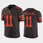 Wholesale Cheap Men's Cleveland Browns #11 Donovan Peoples NFL Stitched Color Rush Limited Brown Nike Jersey