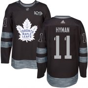 Wholesale Cheap Adidas Maple Leafs #11 Zach Hyman Black 1917-2017 100th Anniversary Stitched NHL Jersey
