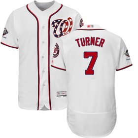 Wholesale Cheap Nationals #7 Trea Turner White Flexbase Authentic Collection 2019 World Series Champions Stitched MLB Jersey