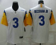 Wholesale Cheap Men's Los Angeles Rams #3 Odell Beckham Jr 2021 White Vapor Untouchable Limited Stitched Football Jersey