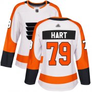 Wholesale Cheap Adidas Flyers #79 Carter Hart White Road Authentic Women's Stitched NHL Jersey