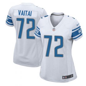 Wholesale Cheap Nike Lions #72 Halapoulivaati Vaitai White Women\'s Stitched NFL Elite Jersey