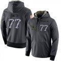 Wholesale Cheap NFL Men's Nike Dallas Cowboys #77 Tyron Smith Stitched Black Anthracite Salute to Service Player Performance Hoodie