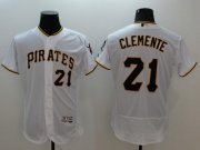 Wholesale Cheap Pirates #21 Roberto Clemente White Flexbase Authentic Collection Stitched MLB Jersey