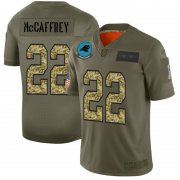 Wholesale Cheap Carolina Panthers #22 Christian McCaffrey Men's Nike 2019 Olive Camo Salute To Service Limited NFL Jersey