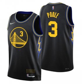 Wholesale Cheap Men\'s Golden State Warriors #3 Jordan Poole Black Stitched Basketball Jersey
