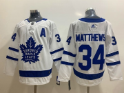 Wholesale Cheap Men's Toronto Maple Leafs #34 Auston Matthews White With A Patch Adidas Stitched NHL Jersey